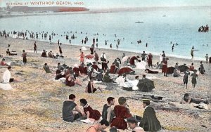 Bathers at Wintrhop Beach in Winthrop, Massachusetts