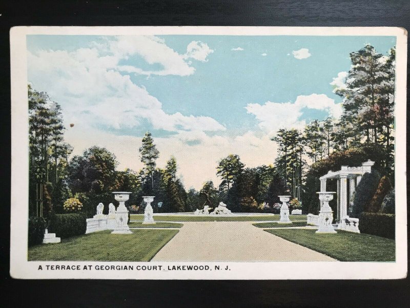 Vintage Postcard 1915-1930 A Terrace at Georgian Court College Lakewood N.J.