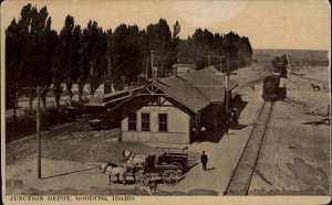 Gooding Idaho Junction Depot RR Train Station c1910 Postcard