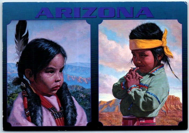 Postcard - Portraits Of Native American Children - Arizona