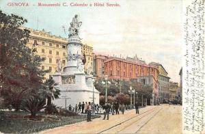 BR95562 genova monumento c colombo e hotel savoie   italy