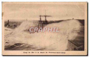 Old Postcard Coup de Mer La Digue of Portrieux Saint Quay Boat Sailboat