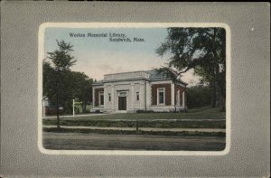 SANDWICH MA Weston Memorial Library c1910 Postcard