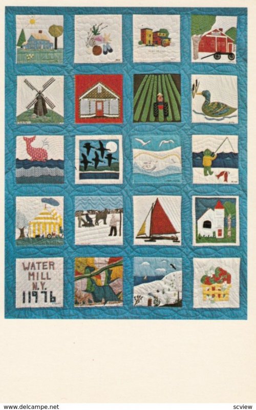 LONG ISLAND, New York, 1976; Water Mill Scenic Quilt at Old Water Mill Museum