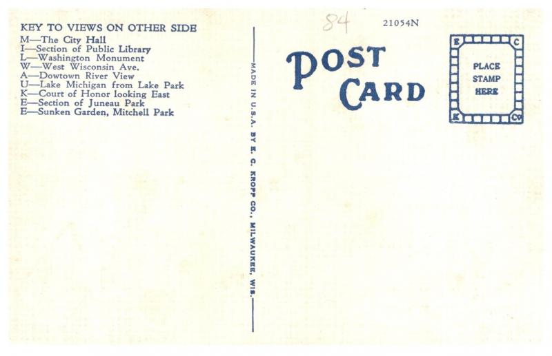 Wisconsin  Miwaukee  LARGE LETTER