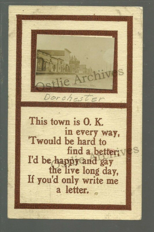 Dorchester WISCONSIN RPPC c1912 MAIN STREET nr Abbotsford Owen Medford