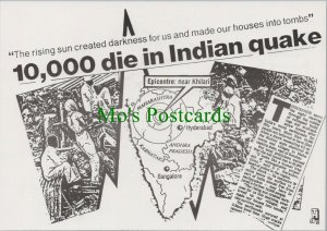 Headline Postcard - 10,000 Die in Indian Earth Quake  RR10459