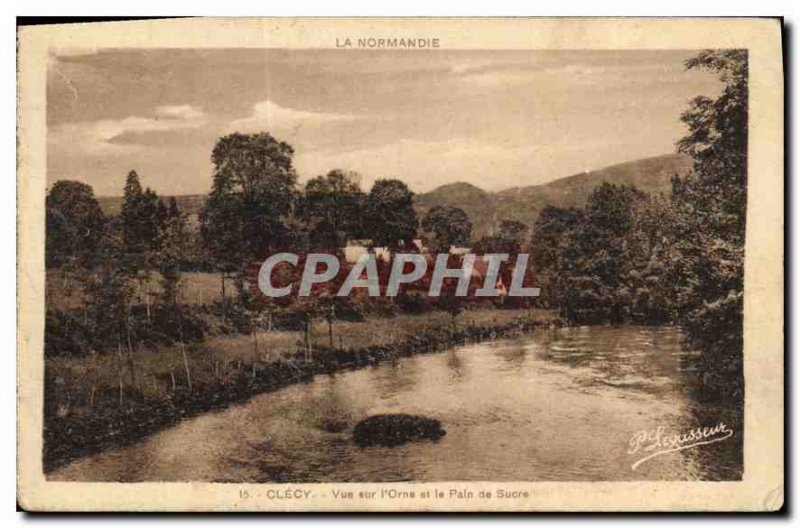 Postcard Old Clecy View Orne and Sugar Loaf