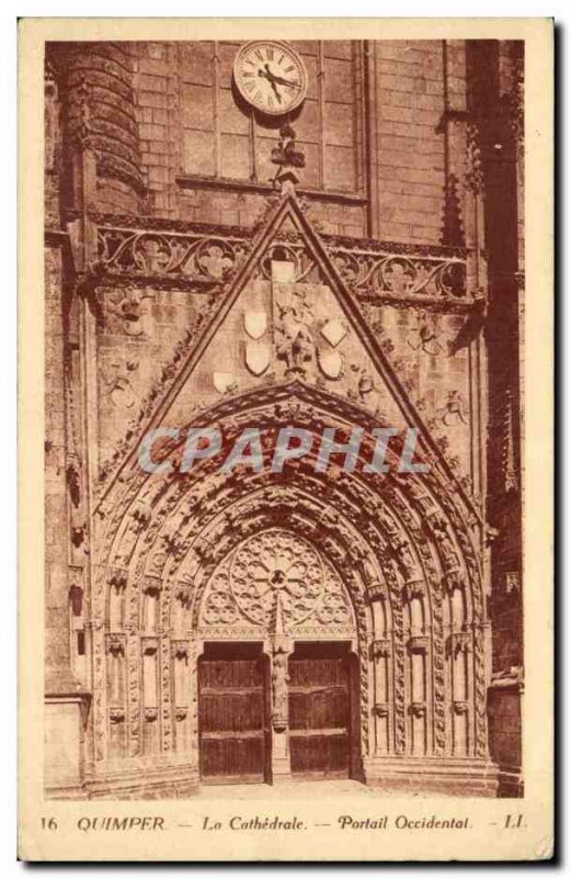 Quimper Old Postcard The cathedral