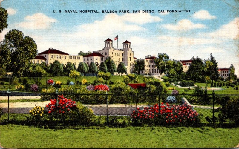 California San Diego Balboa Park U S Naval Hospital 1950