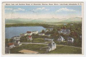 Mirror Lake Placid Adirondack Mountains New York 1923 postcard