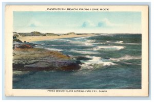 c1950s Cavendish Beach from Lone Rock Prince Edward Island Canada Postcard