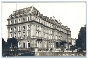 c1910's Amstel Hotel Building View Amsterdam Netherlands RPPC Photo Postcard