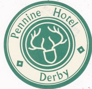 England Derby Pennine Hotel Vintage Luggage Label sk2358