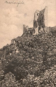 Vintage Postcard 1911 Der Drachenfels The Ruins Of Architectural Buildings