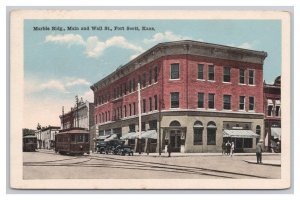 Postcard Marble Bldg., Main And Wall St., Fort Scott Kans. Kansas c1968 Postmark