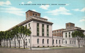 Vintage Postcard U.S. Customs House From Broadway Denver Colorado Elmer C. Clark