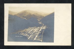 RPPC WALLACE IDAHO BIRDSEYE VIEW DIWNTOWN VINTAGE REAL PHOTO POSTCARD