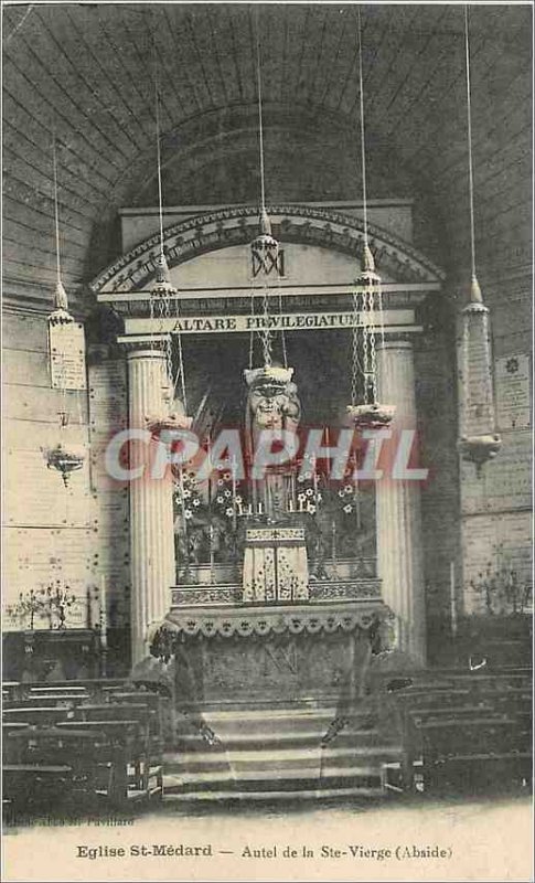 Postcard Ancient Church St Medard altar of the Virgin ste (apse)