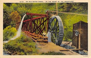 An Old Water Wheel  In The Heart of Mountains View Postcard Backing 