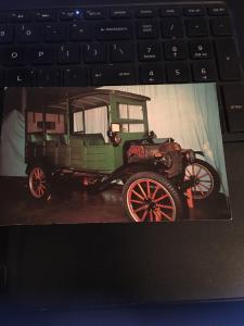 Vintage Postcard:1915 Ford Station wagon, Pioneer village on US 6