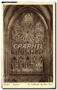 Old Postcard Amiens Cathedral North Rose