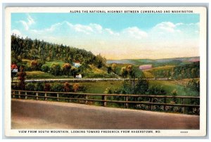 Hagerstown Maryland Postcard National Highway Cumberland Washington Road c1940