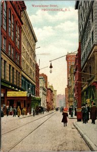 Vtg Providence Rhode Island RI Westminster Street View 1910 Postcard