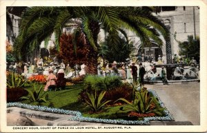 Concert Hour Cort Ponce De Leon Hotel St  Augustine Florida Postcard WB UNP fj