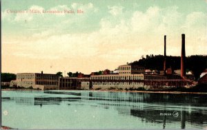 View of Chisholm's Mills, Paper Mill Livermore Falls ME Vintage Postcard N57