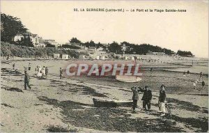 Old Post Card La Bernerie (Loire Inf) The Port and the Beach Sainte Anne