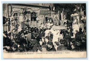 1913 Carnaval de Menton France Parade Carnival Aviation Toilet Postcard 