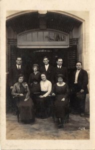 1910 RPPC Real Photo Postcard Merry Christmas Group Portrait prob Lancaster Ohio