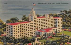 BILOXI, Mississippi MS   EDGEWATER GULF HOTEL~Bird's Eye View  ca1940's Postcard