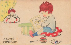 Rare Hand Drawn Paintbox Raphael Tuck Postcard Series