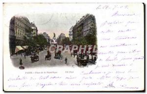 Old Postcard Paris Place de la Republique