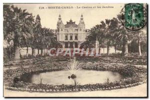 Old Postcard Monte Carlo Casino and Gardens