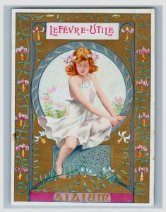 1890s Art Nouveau Lefevre Utile Gaufrette Vanille Alfons Mucha French F148