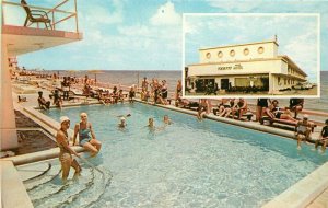 Apartment Motel Miami Beach Florida Tahiti 1950s Tiki Postcard pool 8768