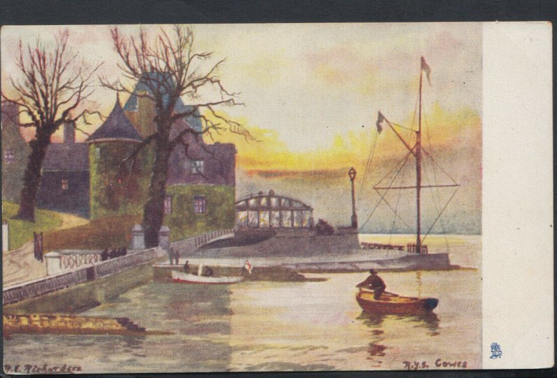 Isle of Wight Postcard - Artist View of The Royal Yacht Squadron, Cowes RS13025