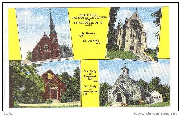 4-Views, Catholic Churches In Charlotte, North Carolina, 1930-1940s