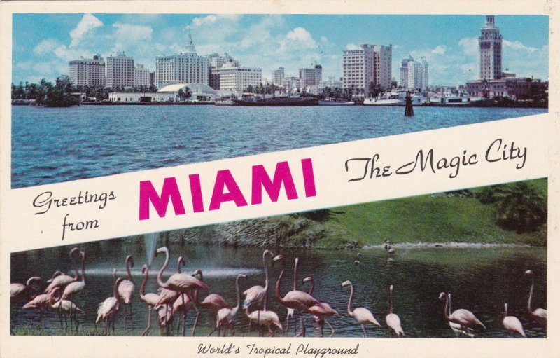 POSTCARD UNUSED FLORIDA, MIAMI- MIAMI IS KNOWN AS THE MAGIC CITY