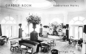 Garden Room Interior Homestead Hotel Hot Springs Virginia real photo postcard