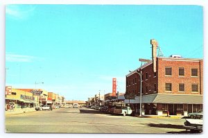 Pecos Texas Oak Street View Autos Sears White's Stores Postcard A123