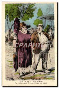 Old Postcard A Cure A Alvignac Park Concert Charinant all Days