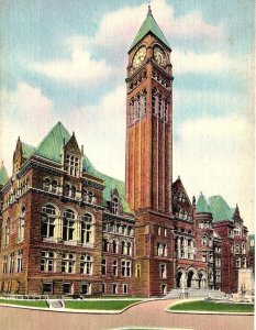 1930s TORONTO CANADA CITY HALL BUILDING LINEN POSTCARD P15