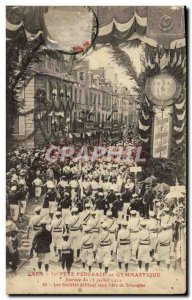 Old Postcard Fete Federale De Caen Gymnastics Day of July 15, 1911 The compan...