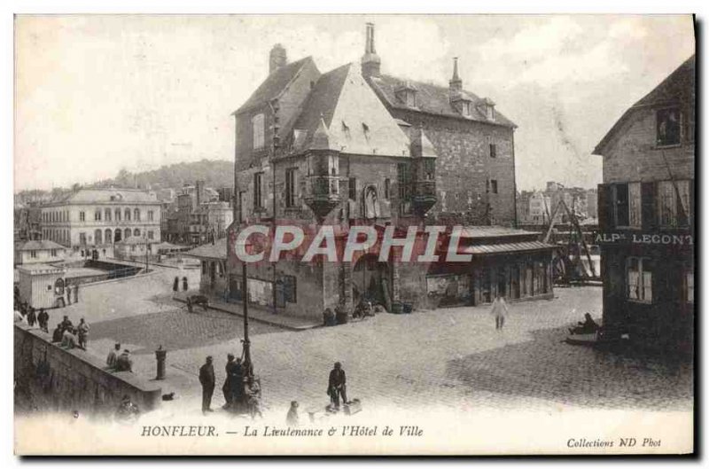 Old Postcard Honfleur Lieutenancy and & # 39Hotel Town