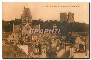 Old Postcard Etampes View Guinette and Saint Basile