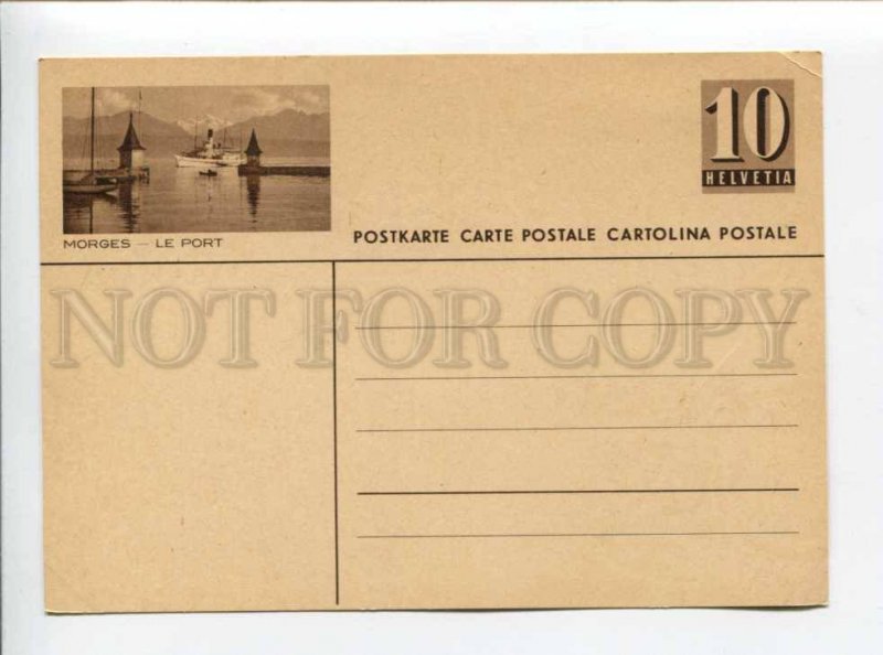 422547 SWITZERLAND Morges Le port ship Postal Stationery postal postcard